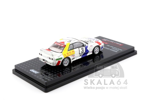 Model samochodu Nissan Skyline GT-R R32 #3 Team HKS Macau Guia Race 1991 Yukihiro Hane w skali 1:64 - tył