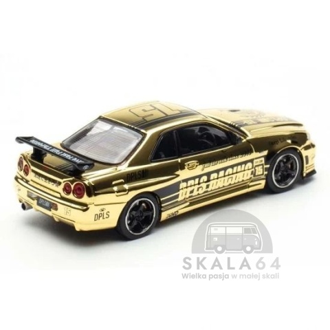 Zestaw 4 modeli Nissan Skyline GT-R R34 10th Anniversary Chrome Special Edition Set DPLS x INNO64 Tokyo Auto Salon w skali 1:64