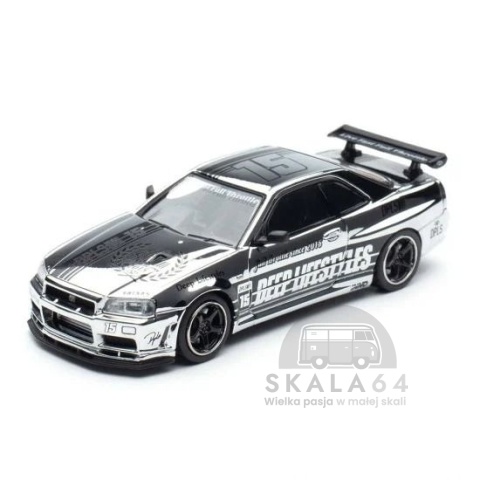 Zestaw 4 modeli Nissan Skyline GT-R R34 10th Anniversary Chrome Special Edition Set DPLS x INNO64 Tokyo Auto Salon w skali 1:64