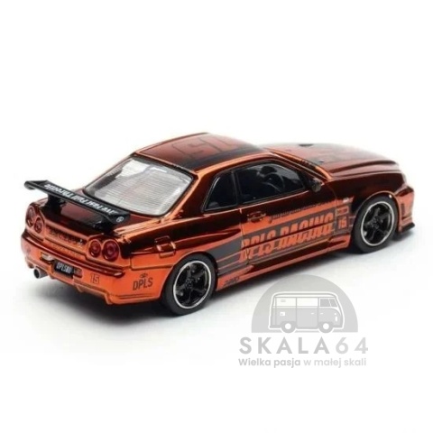 Zestaw 4 modeli Nissan Skyline GT-R R34 10th Anniversary Chrome Special Edition Set DPLS x INNO64 Tokyo Auto Salon w skali 1:64