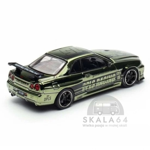 Zestaw 4 modeli Nissan Skyline GT-R R34 10th Anniversary Chrome Special Edition Set DPLS x INNO64 Tokyo Auto Salon w skali 1:64
