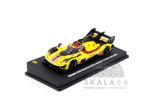 Model samochodu Ferrari 499P #83 Winner 24h LeMans 2025 Kubica Hanson Ye w skali 1:64 - przód