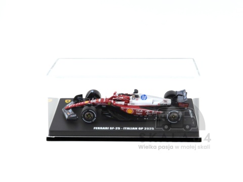 Model bolidu F1 Ferrari SF-25 #16 Niki Lauda Tribute Livery Italian GP 2025 Monza Charles Leclerc w skali 1:64 - gablotka