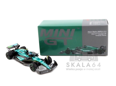 Model bolidu F1 Aston Martin AMR24 #14 2024 F1 Canadian GP Fernando Alonso - kartonik