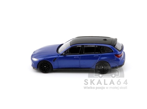 Model samochodu BMW M3 Competition Touring Portimao Blue Metallic w skali 1:64 - bok