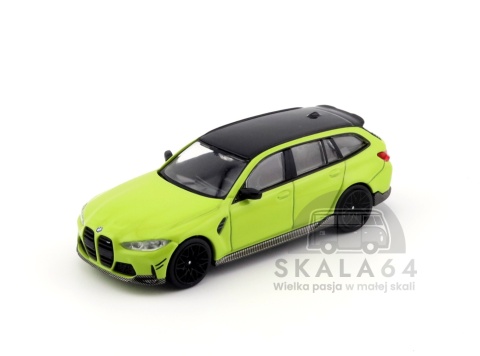 Model samochodu BMW M3 Performance Touring Sao Paulo Yellow w skali 1:64 - przód