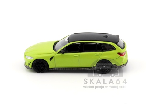 Model samochodu BMW M3 Performance Touring Sao Paulo Yellow w skali 1:64 - bok