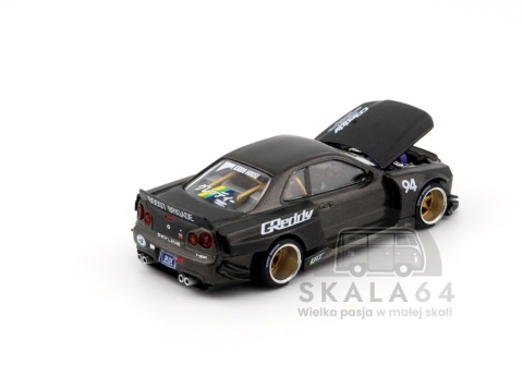 Model samochodu Nissan Skyline GT-R R34 Kaido Works GReddy V2 Grey 1:64 w skali 1:64 - tył