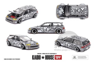 PREORDER Kaido House 260 Honda Civic EF Kaido Manga V1 Grey White 1:64 KHMG260