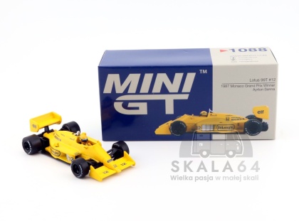 MINI GT Lotus 99T #12 Ayrton Senna 1987 Monaco Grand Prix Winner MGT01088-L 1:64