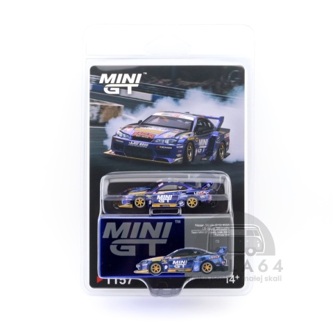 MINI GT Nissan LB-Super Silhouette S15 Silvia #555 Liberty Walk 2025 Formula Drift RHD MGT01157-BL 1:64