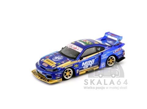 MINI GT Nissan LB-Super Silhouette S15 Silvia #555 Liberty Walk 2025 Formula Drift RHD MGT01157-BL 1:64