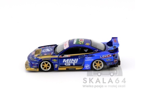 MINI GT Nissan LB-Super Silhouette S15 Silvia #555 Liberty Walk 2025 Formula Drift RHD MGT01157-BL 1:64