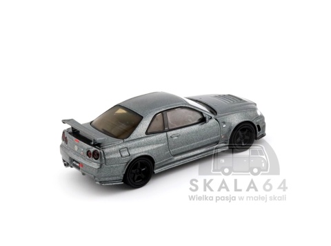 Model samochodu Nissan Skyline GT-R NISMO R34 CRS Version Dark Metal Gray w skali 1:64 - tył