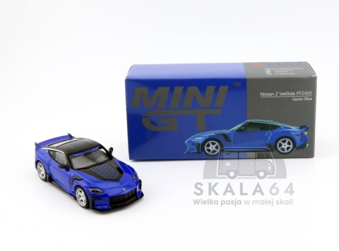 Model samochodu Nissan Z VeilSide FFZ400 Seiran Blue w skali 1:64 - kartonik