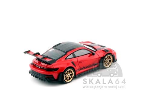Model samochodu Porsche 911 992 GT3 RS Weissach Package Guards Red w skali 1:64 - tył