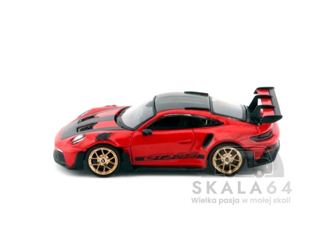 Model samochodu Porsche 911 992 GT3 RS Weissach Package Guards Red w skali 1:64 - bok