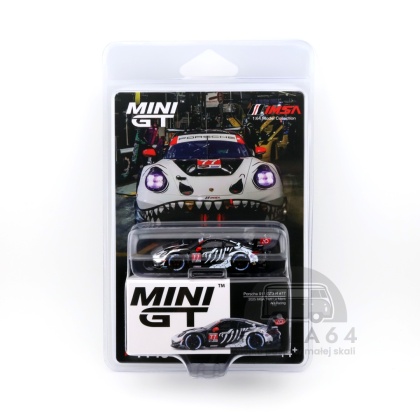 MINI GT Porsche 911 GT3 R #77 Rexy Skeleton 2025 IMSA Petit Le Mans AO Racing LHD MGT01143-BL MiniGT