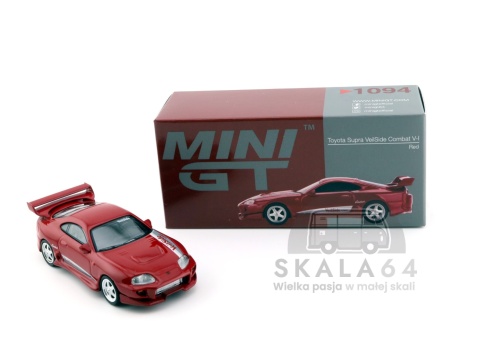 Model samochodu Toyota Supra VeilSide Combat V-I Red w skali 1:64 - kartonik