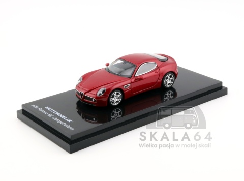Model samochodu Alfa Romeo 8C Competizione 2008 Rosso Competizione w skali 1:64 - przód