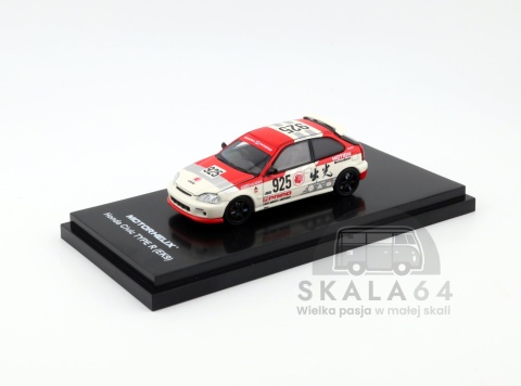 Model samochodu Honda Civic Type R EK9 Idemitsu Motion Livery Red w skali 1:64 - przód