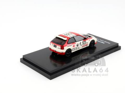 Model samochodu Honda Civic Type R EK9 Idemitsu Motion Livery Red w skali 1:64 - tył