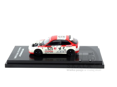 Model samochodu Honda Civic Type R EK9 Idemitsu Motion Livery Red w skali 1:64 - bok