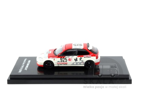 Model samochodu Honda Civic Type R EK9 Idemitsu Motion Livery Red w skali 1:64 - bok