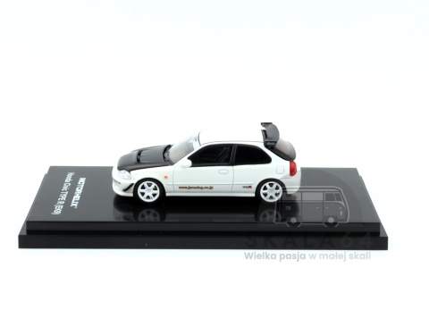 Model samochodu Honda Civic Type R EK9 J's Racing Livery White w skali 1:64 - bok