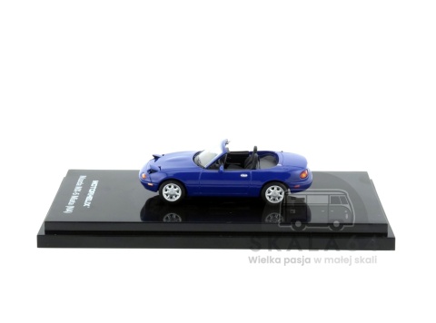 Model samochodu Mazda MX-5 Miata NA Spider Roadster LHD Laguna Blue w skali 1:64 - bok