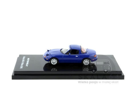 Model samochodu Mazda MX-5 Miata NA Spider Roadster LHD Laguna Blue w skali 1:64 - bok