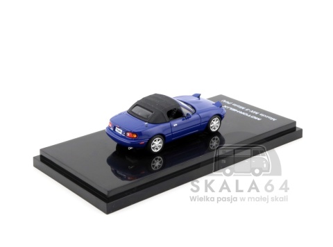 Model samochodu Mazda MX-5 Miata NA Spider Roadster LHD Laguna Blue w skali 1:64 - tył