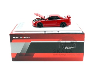 MOTORHELIX Nissan Skyline GT-R R34 NISMO Customized Red 1:64 M63420