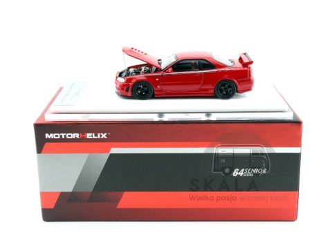 Model samochodu Nissan Skyline GT-R R34 NISMO Customized Red w skali 1:64 - pudełko
