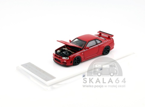 Model samochodu Nissan Skyline GT-R R34 NISMO Customized Red w skali 1:64 - maska