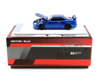 MOTORHELIX Nissan Skyline GT-R R34 NISMO Z-tune Bayside Blue 1:64