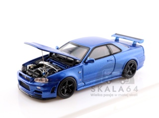 MOTORHELIX Nissan Skyline GT-R R34 NISMO Z-tune Bayside Blue 1:64