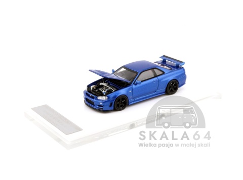 Model samochodu Nissan Skyline GT-R R34 NISMO Z-tune Bayside Blue w skali 1:64 - maska