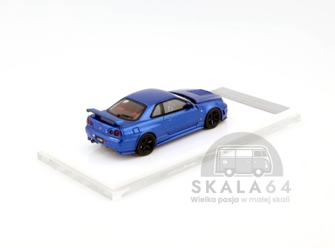 Model samochodu Nissan Skyline GT-R R34 NISMO Z-tune Bayside Blue w skali 1:64 - tył