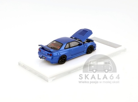 Model samochodu Nissan Skyline GT-R R34 NISMO Z-tune Bayside Blue w skali 1:64 - maska