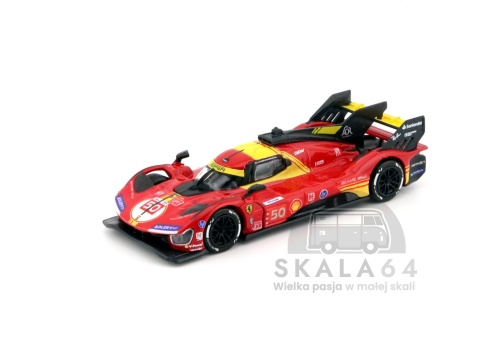 Model samochodu Ferrari 499P #50 Winner 24h LeMans 2024 Nielsen Fuoco Molina w skali 1:64 - przód