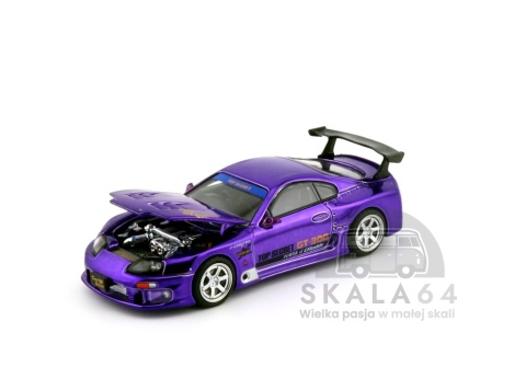 Model samochodu Toyota Supra MK4 A80 Top Secret GT300 Purple Chrome Tokyo Auto Salon Hong Kong 2025 w skali 1:64 - maska