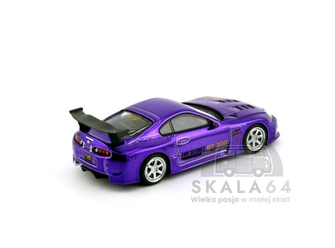 Model samochodu Toyota Supra MK4 A80 Top Secret GT300 Purple Chrome Tokyo Auto Salon Hong Kong 2025 w skali 1:64 - tył