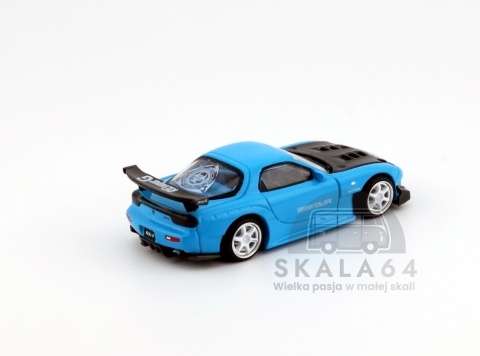 Model samochodu Mazda RX7 FD3S Re-Amemiya Blue Tokyo Auto Salon 2026 w skali 1:64 - tył