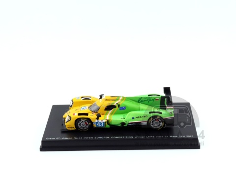 Model samochodu Oreca 07 - Gibson #43 Inter Europol Competition Winner LMP2 Class J. Smiechowski - T. Dillmann - N. Yelloly w skali 1:64 - bok