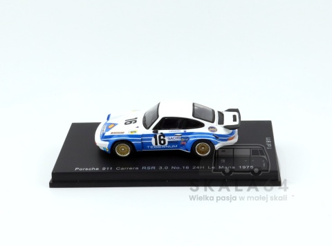 Model samochodu Porsche 911 Carrera RSR 3.0 #16 24H Le Mans 1975 C. Schickentanz H. Bertrams w skali 1:64 - bok