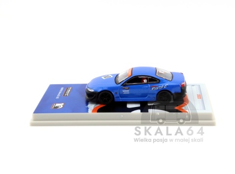 Model samochodu Vertex Nissan Silvia S15 Tarmac Works 10th Anniversary Black / Blue w skali 1:64 - bok