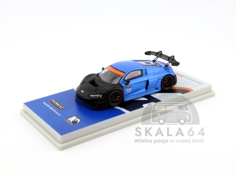 Model samochodu Audi R8 LMS GT3 Evo II Tarmac Works 10th Anniversary Black / Blue w skali 1:64 - przód