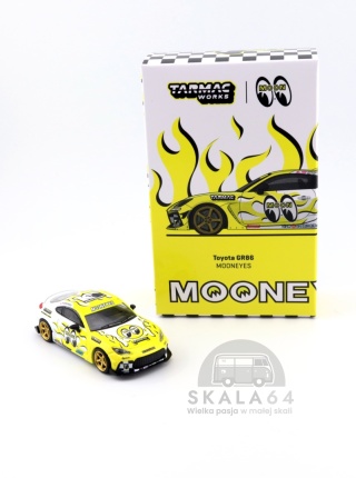 TARMAC WORKS Toyota GR86 MOONEYES White Yellow 1:64