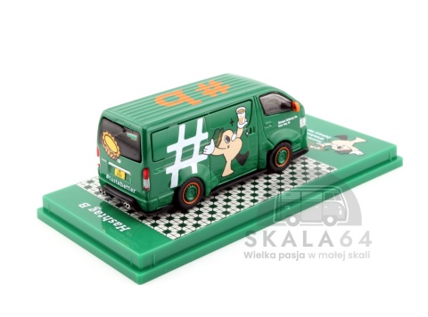 Model samochodu Toyota Hiace Widebody Delivery Van Hashtag B #tastebetter w skali 1:64 - tył